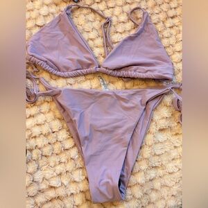 Zaful Lavender Triangle Bikini Set